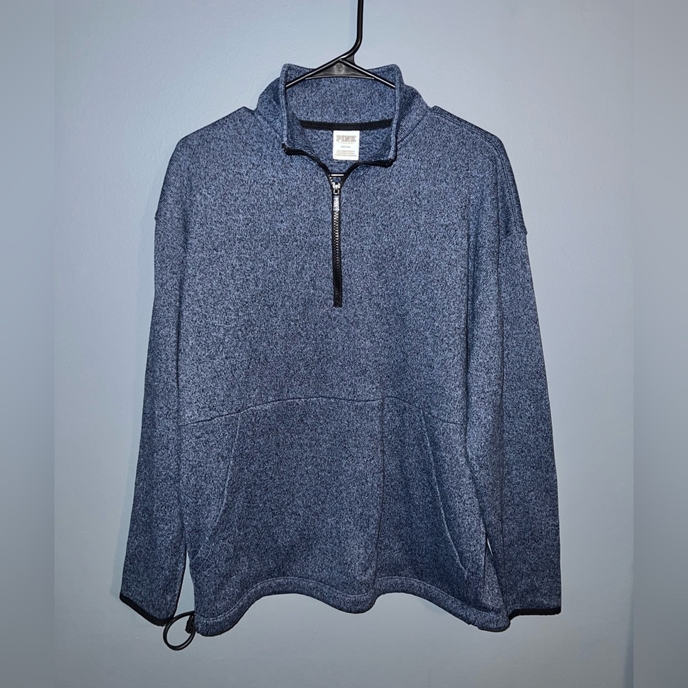 Victoria's Secret Pink Quarter Zip Sweatshirt size Medium sweatshirt - Picture 2 of 12